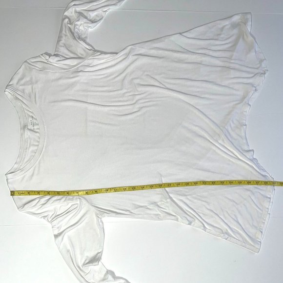 New Directions - Women's Size L Solid White Blouse - 3/4 Sleeves Round Neckline - Picture 9 of 14